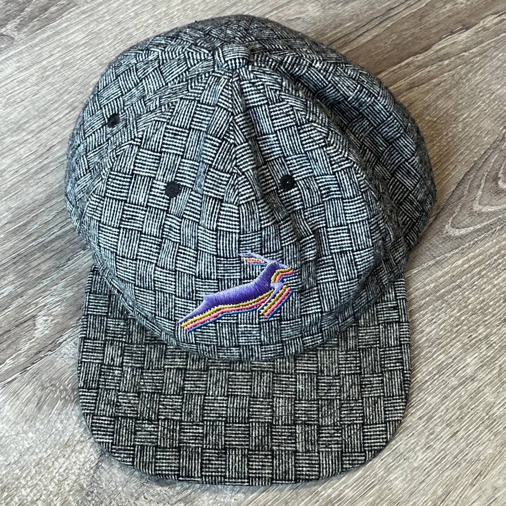 Wookles & Co Limited Edition Snapback Hat Grey Basketweave Rainbow Gazelle 1/30